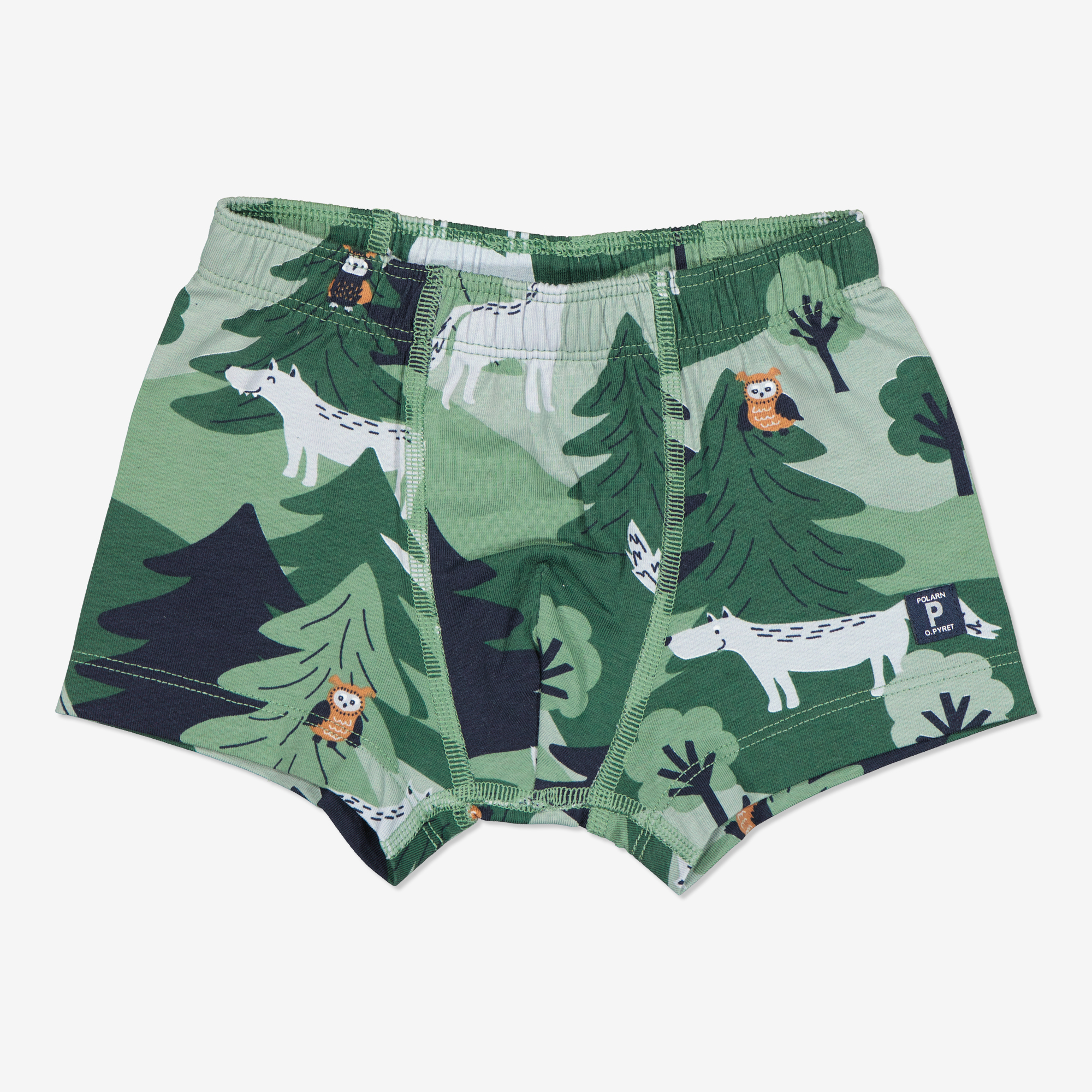 Polarn O. Pyret Boxershorts med granskogstryck grön