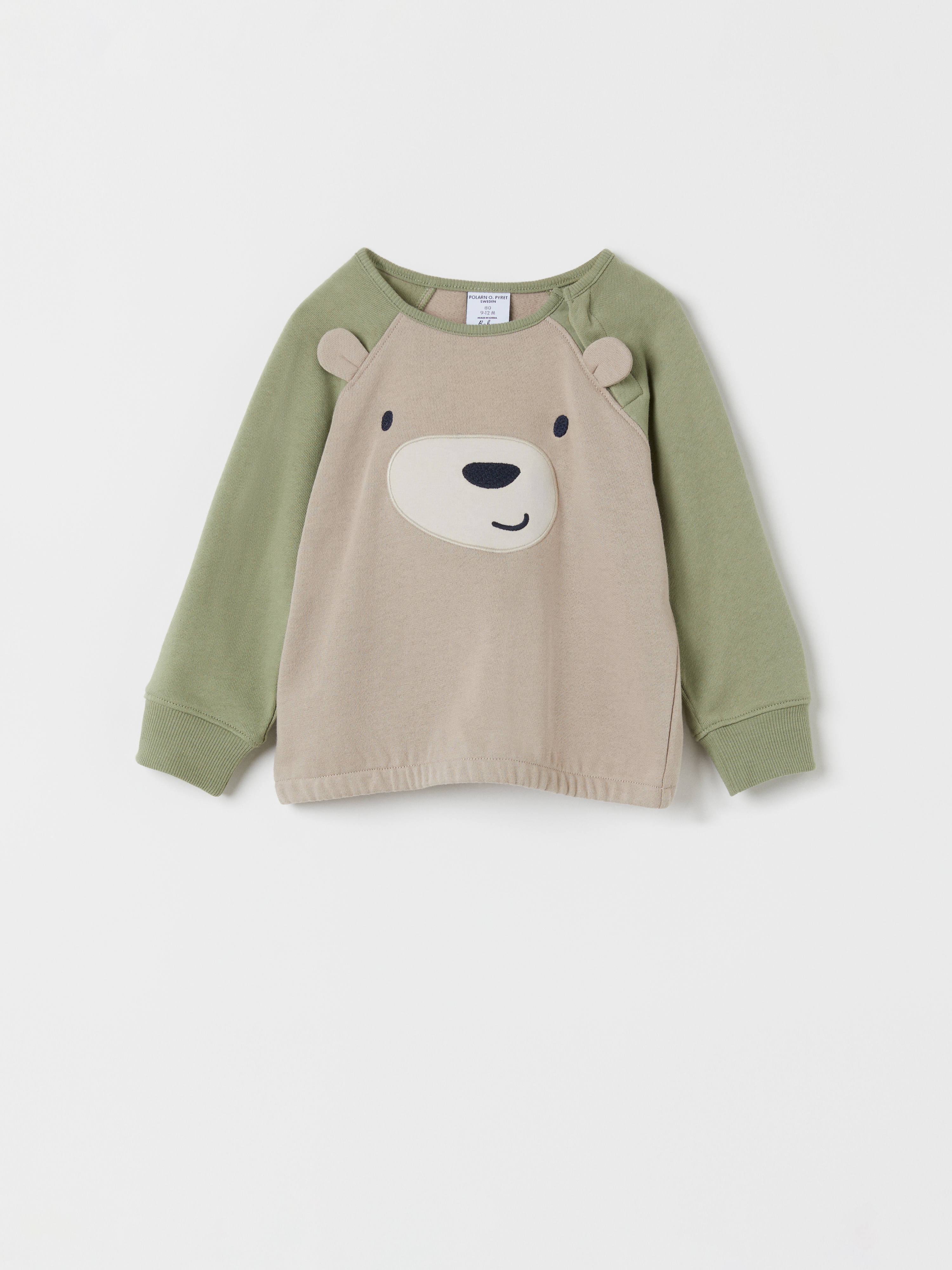 Polarn O. Pyret Sweatshirt med applikation baby beige