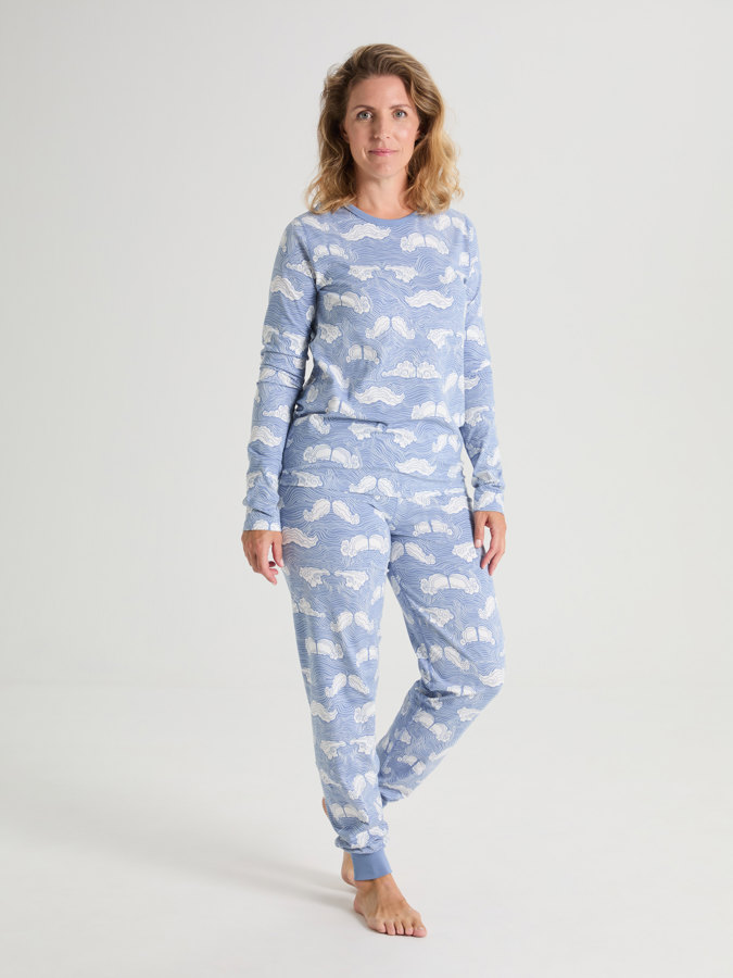 Vuxen pyjamas mustacher