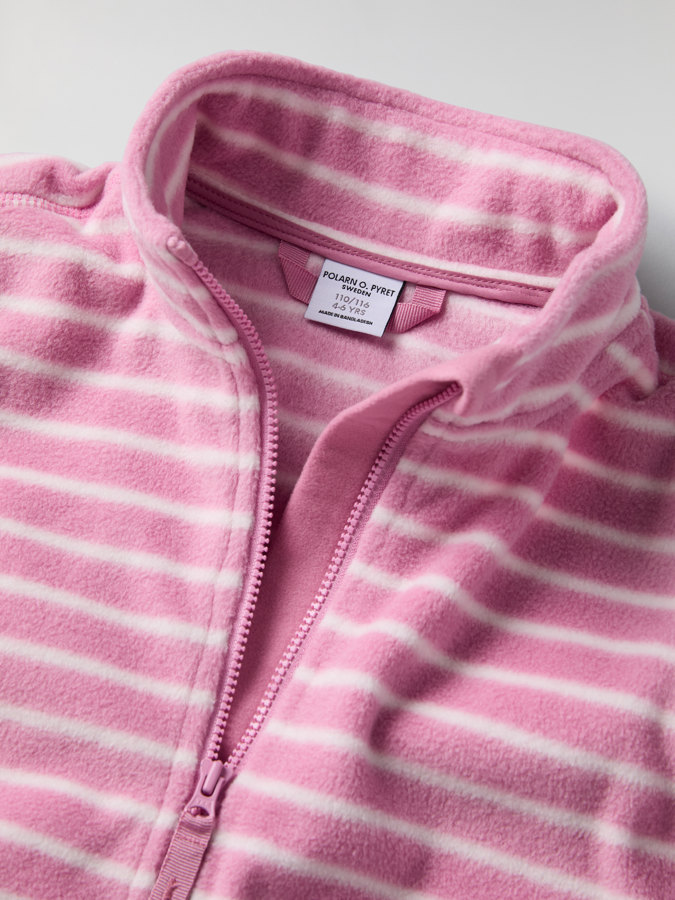 Fleecejacka med fickor randig Fleecejacka med fickor randig