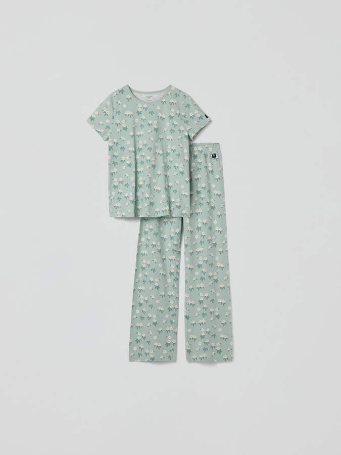 Kortärmad vuxen pyjamas blommor