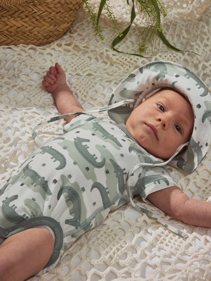 Trikå solhatt krokodiler Trikå solhatt krokodiler